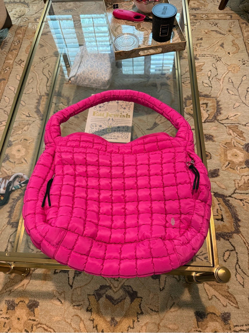 Free People Hot Pink Quilted Shoulder Bag - Picture 2 of 5